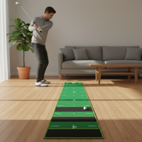 Tapis de golf d'intérieur personnalisé 100% nylon, hauteur de pile 3,5 mm, tapis de putting réaliste avec support antidérapant en TPR pour la maison et le bureau