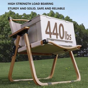 Chaise pliante d'extérieur très vendue, légère et portable, pour le voyage, la salle à manger, la plage et le camping, avec poignée en bois - Product Image 2