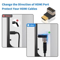 Adaptador HDMI en Ángulo Recto de 90 y 270 Grados, Macho a Hembra, Compatible con 8K60Hz 4K120Hz HDR HD, Conector Extensor HDMI