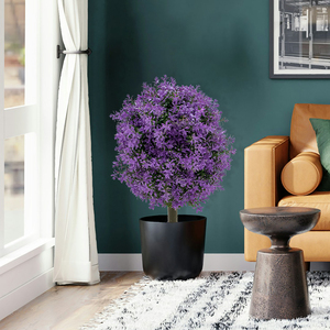 UV dayanıklı yapay şimşir Topiary açık bitkiler başak sahte çalılar ile ev dekor için - Product Image 6