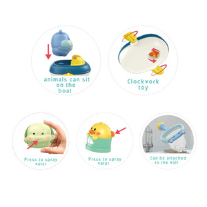 Jouet de bain hippopotame à succès en <span class=keywords><strong>ligne</strong></span>, bateau en plastique ABS à manivelle <span class=keywords><strong>pour</strong></span> jouer dans l'eau, empilable, musical, cadeau <span class=keywords><strong>pour</strong></span> bébé, enfants - Product Image 2