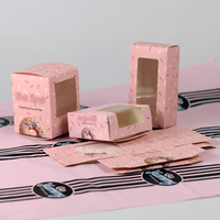 Scatole di Carta Rosa con Finestra per Torte, Ciambelle e Biscotti