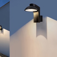 Nouvelle applique murale extérieure en aluminium demi-cercle IP65 avec verre trempé pour jardin et hôtel, LED 12W, durée de vie de 30 000 heures