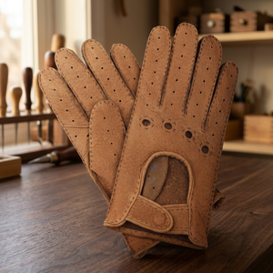 Gants de conduite en cuir de vachette de qualité supérieure, les plus vendus, personnalisables, en cuir véritable, sans doigts - Product Image 2