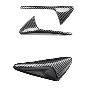 Couvercle de caméra latérale en fibre de carbone véritable pour Tesla Model 3/Y 2024-2025 Amélioration décorative à coller pour accessoires extérieurs - Product Image 1