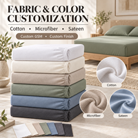 Ensemble de literie sur mesure brodé 100% coton, 3 pièces, drap-housse extra profond, ensemble de taies d'oreiller pour la maison, l'appartement, l'hôtel