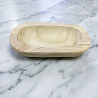 Plateau de service en bois de paulownia naturel, sculpté à la main, bol ovale en bois, décoration rustique pour la maison, pour aliments, bijoux et rangement