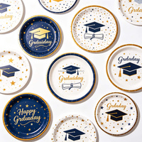 Assiettes en carton jetables en gros pour les fêtes de remise des diplômes, idéales pour les événements scolaires et universitaires