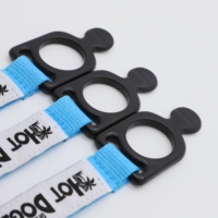 Lanière courte personnalisée avec étiquette tissée et mousqueton, support de bouteille d'eau pour extérieur, breloque de sac à dos, cadeau promotionnel pour festival