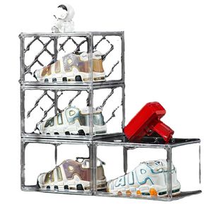 Cajas de Zapatos de Plástico Transparente con Imán, Caja de Almacenamiento de Zapatos Plegable de Acrílico con Frente Abatible, Organizador Apilable - Product Image 2