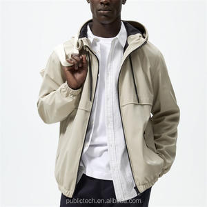 Veste à capuche décontractée surdimensionnée en polyester 100% personnalisée pour homme, avec cordon de serrage, imperméable et à capuche en caoutchouc - Product Image 1