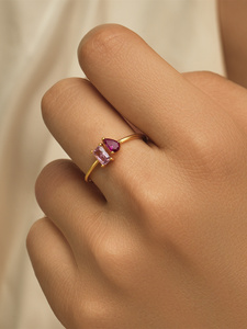 Anillo de Plata 925 para Mujer, Diseño Floral con Gema Moonlight, Color Rosa Dulce, para Uso Diario - Product Image 4