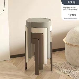 Sgabello rotondo in plastica semplice per uso domestico sgabello da salotto alla moda per adulti - Product Image 5