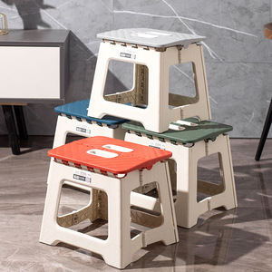 Folding Stool Plastic Portable Outdoor Camping Chair Minimalist Modern Style Train Bench Handheld Seat - Product Image 3