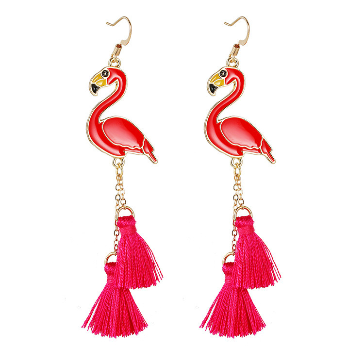 Boucles d'oreilles flamant creux de noël