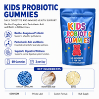 Gommes probiotiques pour enfants avec acide pantothénique et biotine, 60 unités, améliorent la digestion, l'énergie et la santé de la peau