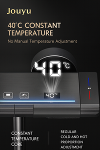 Ensemble de douche exposé avec clavier de piano <span class=keywords><strong>à</strong></span> affichage numérique, pomme de douche de style pluie gris canon, mitigeur de salle de bain, vente chaude - Product Image 6