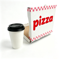 Boîte à pizza en papier kraft ondulé mat avec logo personnalisé, vente en gros pour restaurants, livraison en vrac, pour pizzeria à emporter