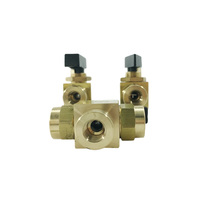 High Pressure 2500 psi 1/8 NPT Female Thread Panel Mount Instrument 3 Way Brass Ball Valve Manual High Temperature OEM