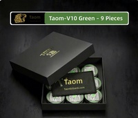 Craie de billard professionnelle Taom V10 avec code anti-contrefaçon verifiable, version authentique, coffret en bois, ensemble combiné