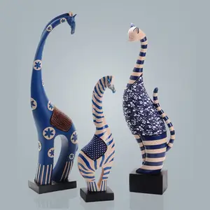 Nordic Cloth Art Animal Ornaments Resin Modern National Wind Blue Sports Fitness Cat Home Statue