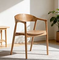 Chaise de salle à manger au design moderne, fabriquée en bois de chêne durable, chaise à accoudoirs pour salle à manger, chaise de cuisine en bois naturel pour la décoration intérieure