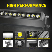 Barre lumineuse LED pour toit de voiture, 42 pouces, droite, simple rangée, 12V 200W, pour camion, 4x4, accessoires 4WD
