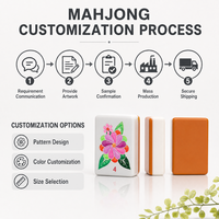 Ensemble de Mahjong personnalisé OEM d'usine, tuiles de Mahjong gravées sur mesure, logo imprimé personnalisé avec emballage de boîte de rangement sur mesure