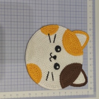 Patch brodé motif chat musical, design adorable de chat à coudre. Convient pour la décoration de table, de sacs et de vêtements.