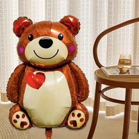 Vente en gros Ballon film aluminium grand dessin animé amour ours Décoration fête d'anniversaire mariage