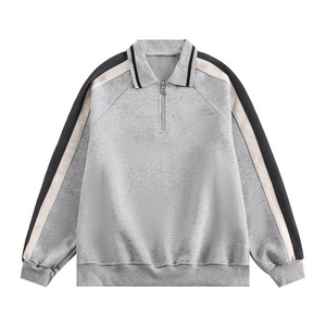 Sweat-shirt à col polo bleu marine pour homme, manches longues, avec rayures blanches, style automne, vêtements pour jeunes, MLXL2XL - Product Image 2