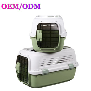 Cage <span class=keywords><strong>de</strong></span> <span class=keywords><strong>transport</strong></span> carrée <span class=keywords><strong>de</strong></span> haute qualité en PP et ABS pour animaux <span class=keywords><strong>de</strong></span> compagnie, avec fenêtre <span class=keywords><strong>de</strong></span> toit respirante, style moderne et robuste, portable pour les voyages en extérieur - Product Image 1