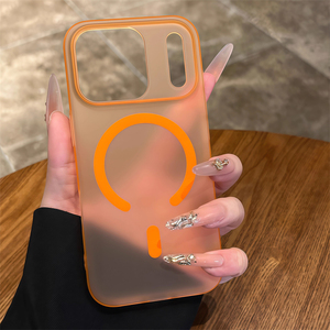 Funda Magnética Ultraligera y Ultrafina para <span class=keywords><strong>iPhone</strong></span> 17 Pro Max 16 15 14 con Protección de Orificios Finos, Funda Transparente Naranja para <span class=keywords><strong>iPhone</strong></span> 17 Pro - Product Image 3