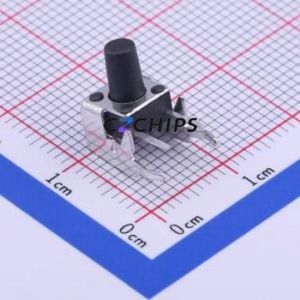 TC-1102N-C-DS-B Tactile Switch Bent Lead Through Hole,6x6mm Switch Single Pole Single Throw Round Button 2.6N Right Angle Insert - Product Image 1