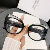 Nouvelle tendance de la mode, lunettes de vue pour femmes, surdimensionnées, anti-lumière bleue, décoratives, monture épaisse, style œil de chat, verres personnalisés pour la myopie