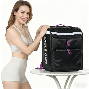Wholesale Fashionable Insulated Waterproof Canvas Cooler Backpack Thickened Thermal Freezer <b>Bicycle</b> Food <b>Delivery</b> Soft Letter - Product Image 2
