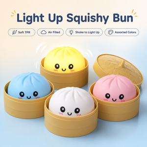 ของเล่นบันนุ่มนิ่มเรืองแสง บีบแล้วมีไฟ LED ของเล่นบัน TPR เติมลมได้ ของขวัญขายส่งสำหรับเด็ก - Product Image 3