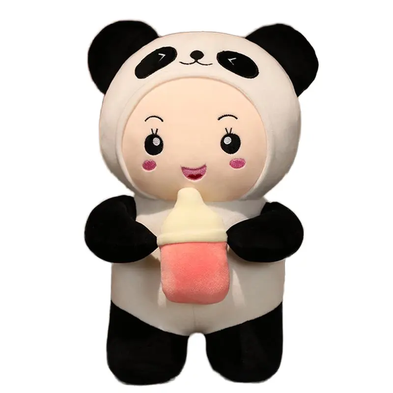 New Cute Cartoon Panda Plush Toy Short Plush Cute Baby Panda Bear Stuffed Animal Doll