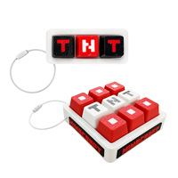Porte-clés anti-stress en forme de TNT imprimé en 3D, jouet clavier, capuchon de touche, jouet sensoriel