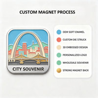 Aimant de réfrigérateur en fer 3D personnalisé, gravé à la presse, émail souple, souvenir touristique, logo personnalisé, cadeau de voyage, vente en gros OEM