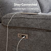 Sofá Reclinable Eléctrico con Masaje y Calor, Sofá Reclinable Eléctrico de Gravedad Cero con Consola y Puertos de Carga para Cine en Casa
