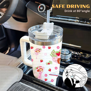 กระบอกน้ำเก็บความร้อนรูปสตรอเบอร์รี่สำหรับเด็กผู้หญิงแนวย้อนยุคกระติกน้ำสุญญากาศพร้อมกล่องของขวัญ - Product Image 6