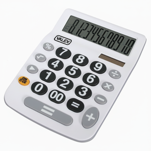 VALEX EASY 1870503 Calculadora digital de escritorio con energía solar Herramienta de oficina y calendario de plástico Características promocionales con estilo - Product Image 1