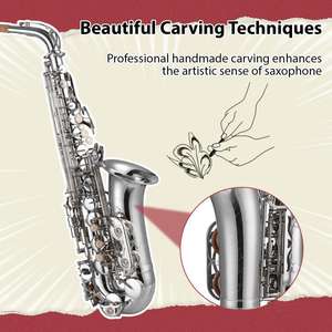 Btuty Eb Saxophone Alto Laiton E Flat Sax 802 Type de clé <span class=keywords><strong>pour</strong></span> étudiant débutant professionnel Clé en coque naturelle avec étui de transport G - Product Image 2