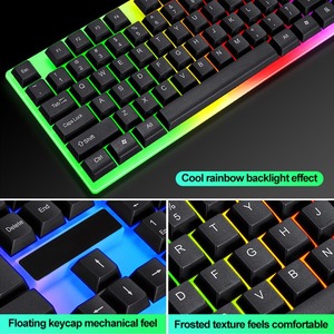 T-Wolf TF230 104-Key Gaming <span class=keywords><strong>Keyboard</strong></span> Mouse Combo Rainbow Backlight USB con cable para jugadores de computadoras portátiles de escritorio-Disponible al por mayor - Product Image 5