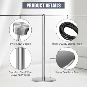 Müze, Havaalanı, Otel için Taşınabilir 1000mm Galvanizli Kalabalık Kontrol Direği Bariyeri Kuyruk Sütunu - Product Image 2