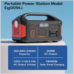 Station portable 300W 204.8Wh/256Wh, batterie solaire LiFePO4, sorties AC DC USB, lumière LED, camping, extérieur, secours d'urgence - Product Image 1
