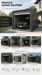 <span class=keywords><strong>Garage</strong></span> <span class=keywords><strong>conteneur</strong></span> à prix réduit pour la vente en gros, pour cour de villa, abri de voiture portable, structure durable, accès facile - Product Image 4