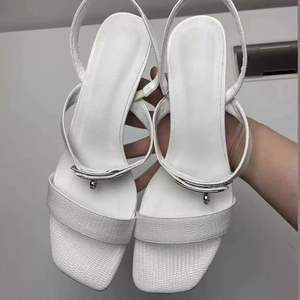 Scarpe donna moda estate tacco alto 2025 all'ingrosso pantofola Sexy per feste di matrimonio all'aperto punta aperta da sposa con tacchi sottili - Product Image 6