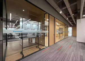 Semplice ufficio divisorio vetro trasparente partizioni in alluminio cornice di vetro parete di vetro sistema di separazione ufficio <span class=keywords><strong>Design</strong></span> moderno - Product Image 3